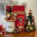 Christmas 2025 - Personalised Mug with Wooden Lid & Spoon and Coffee  - Christmas 2025