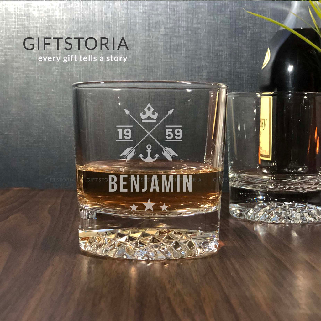 Personalized Retro Crystal Rock Glass