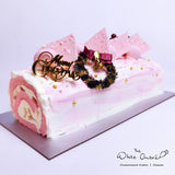 (Christmas 2023) Rose Lychee Christmas Log cake