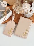 Saffiano Leather Passport Holder with Luggage Tag - Father's Day Flowers & Gifts 2026
