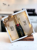 Couple Champagne Celebration Set - Printed Stemless Flutes