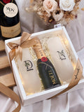 Couple Champagne Celebration Set - Printed Stemless Flutes
