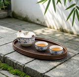 Sipping Serenity Tea Set (Dark Green & Orange)