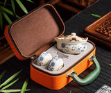 Sipping Serenity Tea Set (Dark Green & Orange)