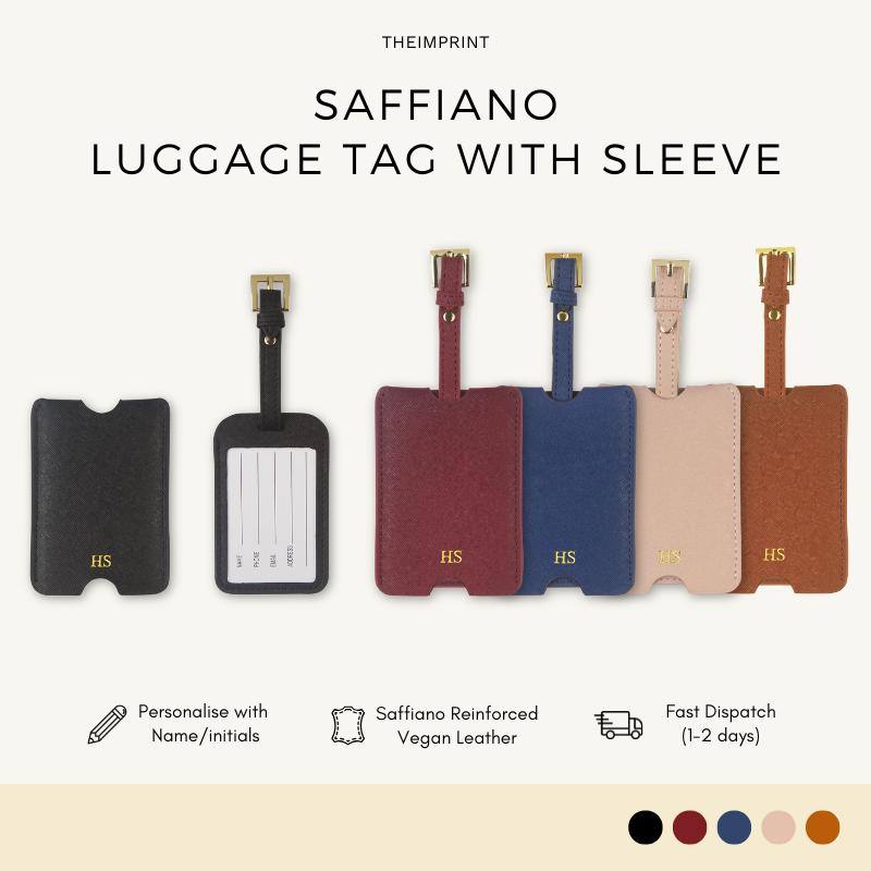 Saffiano Luggage Tag with Sleeve