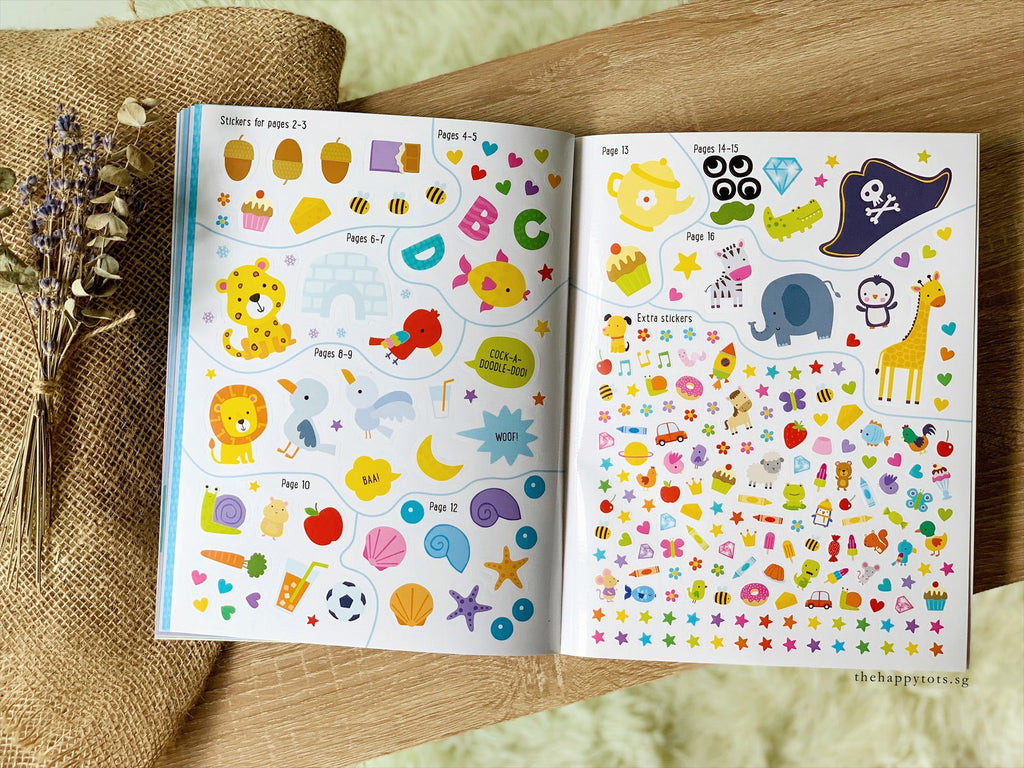 First Text Sticker Bundle Set of 2 - My First Stickers: Alphabet & My First Stickers: Din ...