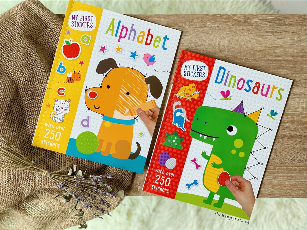 First Text Sticker Bundle Set of 2 - My First Stickers: Alphabet & My First Stickers: Din ...