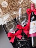 The Signature Toast - Engraved Wine Glass with Merlot Wine - Valentine's Day Flowers & Gifts 2026