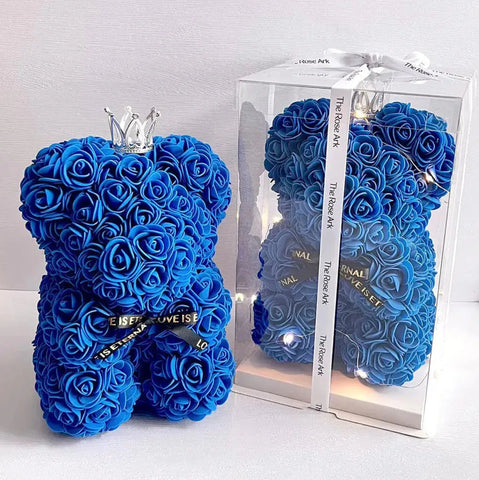 Blue Toy Rose Bear
