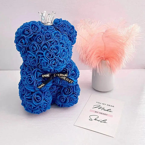 Blue Toy Rose Bear