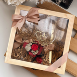 Eternal Toast - Engraved Champagne Glass & Figurine in Wedding Keepsake Box