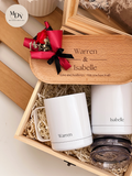 To Have and To Hold - Engraved Mugs with Tray in Wooden Box