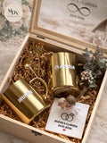 Golden Moments – Personalised Wedding Figurine with Gold Mugs in Singapore