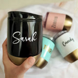 Personalised Stainless Steel Thermal Coffee Mug cups with Lid | Double Wall Insulated