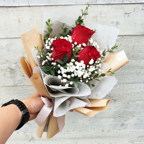 Infinite Love Bouquet-3 Stalks Fresh Roses (Valentine's Day 2026) - Valentine's Day Flowers & Gifts 2026