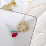 Red Leaf Flower Set (Necklace, Bracelet and Earring)