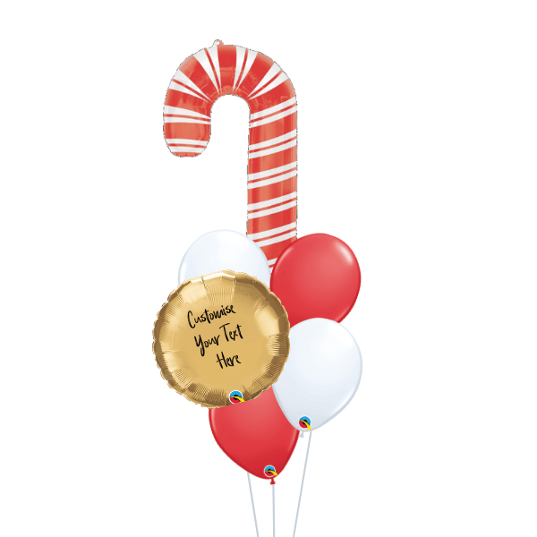 [Supershape] Candy Cane Personalised Balloon Bouquet