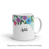 Personalised Name Floral Mug