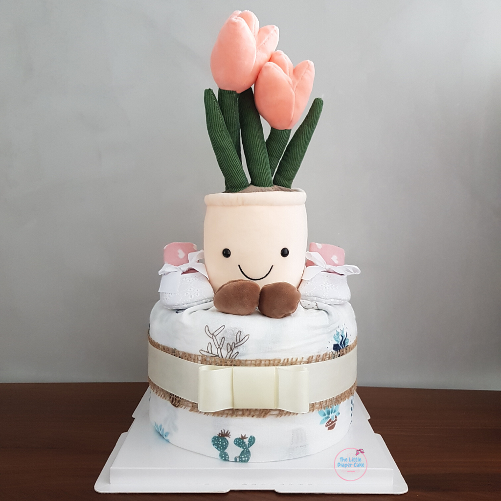 Blue Luxury One Tier Nappy Cake – buy online or call 07903 697 704