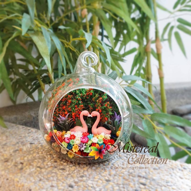 Pink Swan in Glass