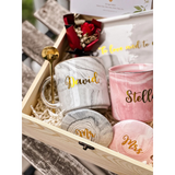 Wedding Gift - Couple Short Marble Mugs in Wooden Box (Option to Add Tray) | (Islandwide Delivery)