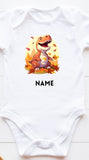 Personalised Romper / Kids Tee - Autumn Dino (Islandwide Delivery)