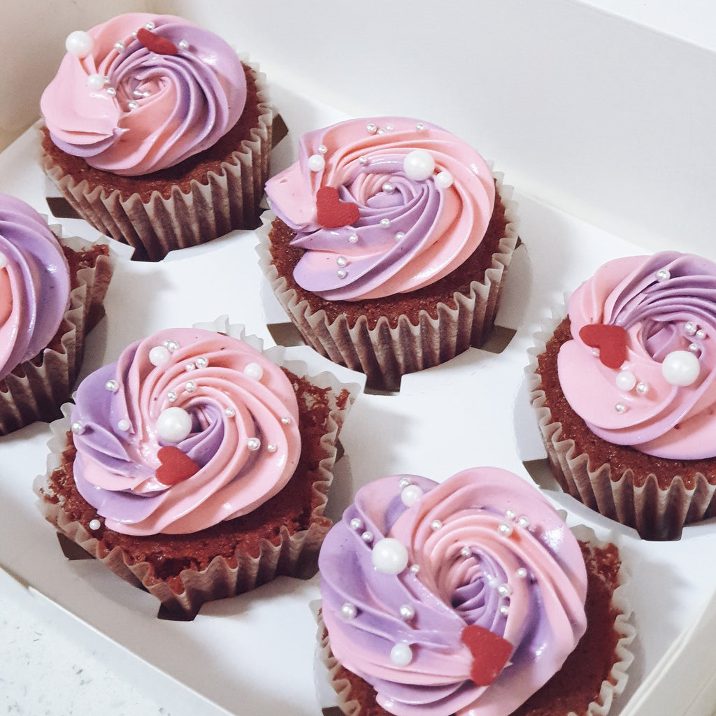 Purple Pink Cupcakes - Islandwide Delivery