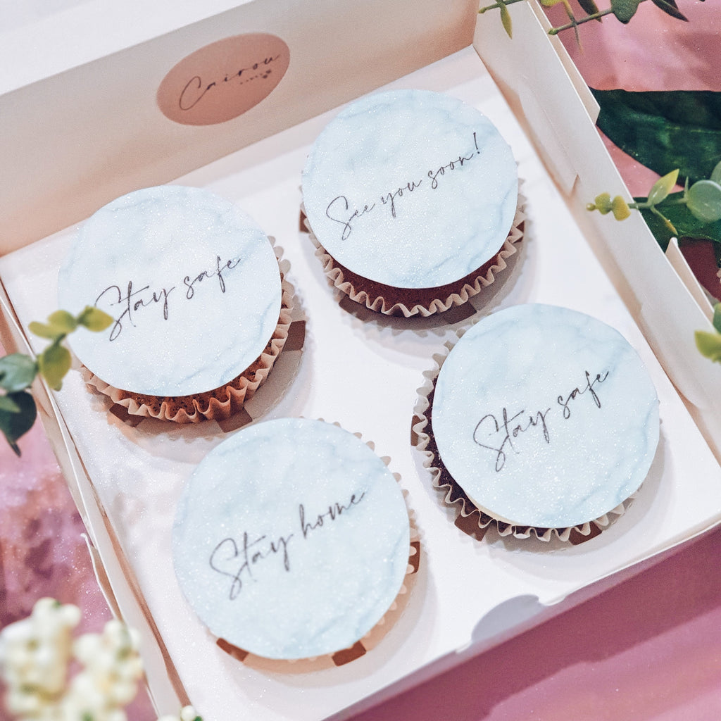 Stay Safe & See You Soon Cupcakes (4 Pieces) - Islandwide Delivery