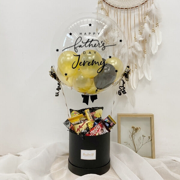 [Jumbo] Snack Box Personalized Hot Air Balloon (Black & Gold)