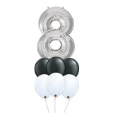 Silver Number Balloon Cluster [0-9]