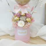Pink & White Everlasting Personalized Hot Air Balloon (With Ferrero Rocher)