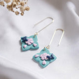Cherry Blossom Butterfly Moroccan Polymer Clay Gold Handmade Earring
