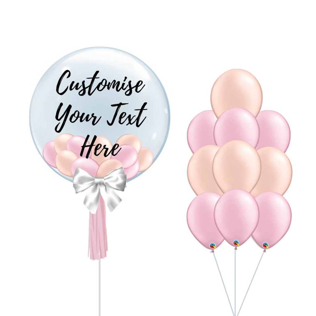 Rose Gold & Pink Personalised & Cluster Balloon Package