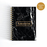Black Marble - A5 Wire-O Personalised Notebook