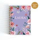 Floral Lavender - A5 Wire-O Personalised Notebook