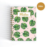 Monstera Leaf - A5 Wire-O Personalised Notebook