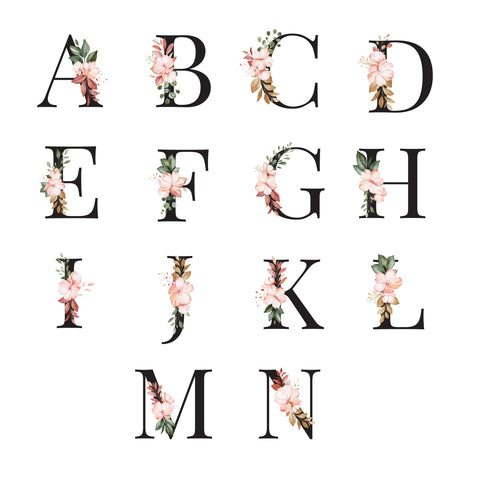Floral Foliage Alphabet Series Mug & Journal Gift Set
