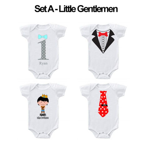 Personalised Cutie Pie Gift Set - 4 Rompers/ Tees