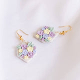 Pastel Pearlescent #2 Polymer Clay Gold Handmade Earring