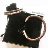 Braided Leather Bracelet - BROWN