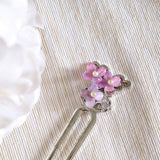 Modern Oriental #1 Pink Purple Flower Hair Chopstick/Bookmark