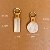 Set Of 2 Wooden Key Chain with Customize Initial