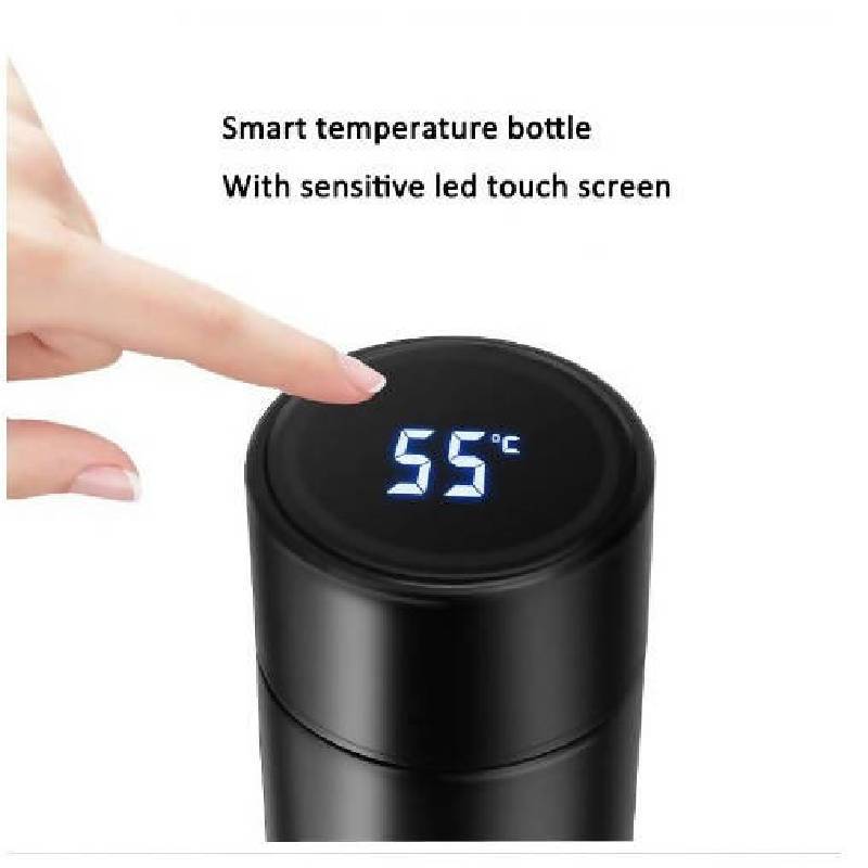 Personalised Smart LED Stainless Steel Thermos Thermal Flask & Natural ...
