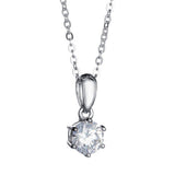 Kelvin Gems 6 Prong Solitaire Pendant Necklace Made With Swarovski Zirconia