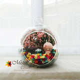 Cute Cat With Costume Cartoon Character in Glass