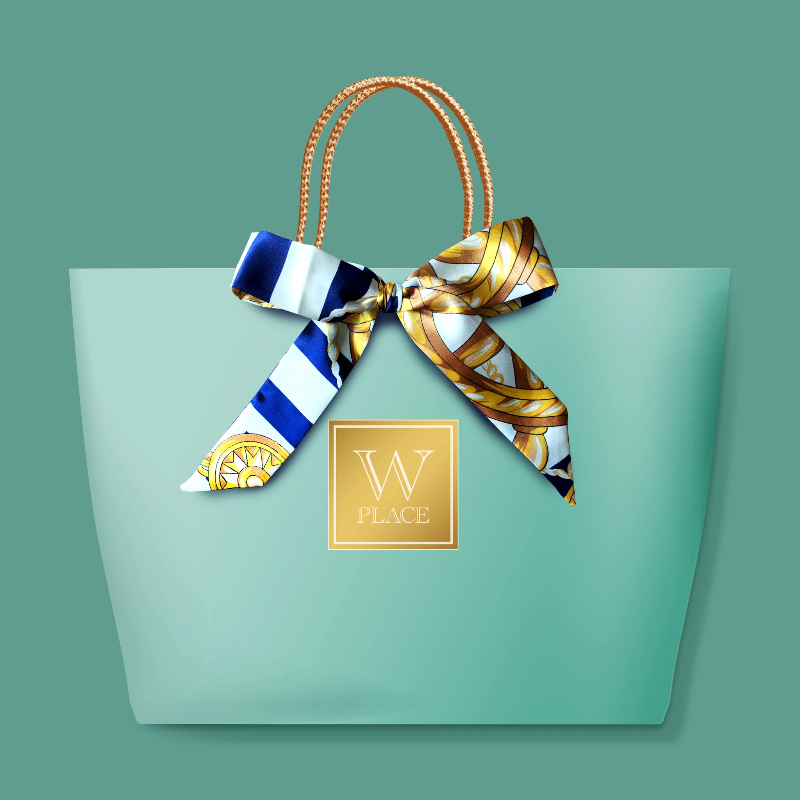 4 Pack Special | Green Paper Bag with Twilly Scarf