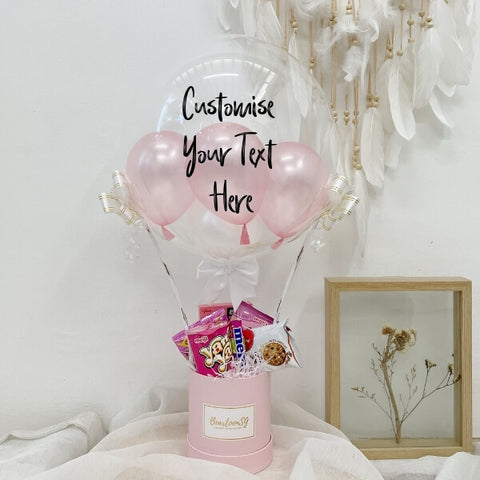 Pink Snack Box Personalized Hot Air Balloon Hamper