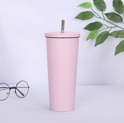 Customization Initial Stainless Steel Tumbler With Straw