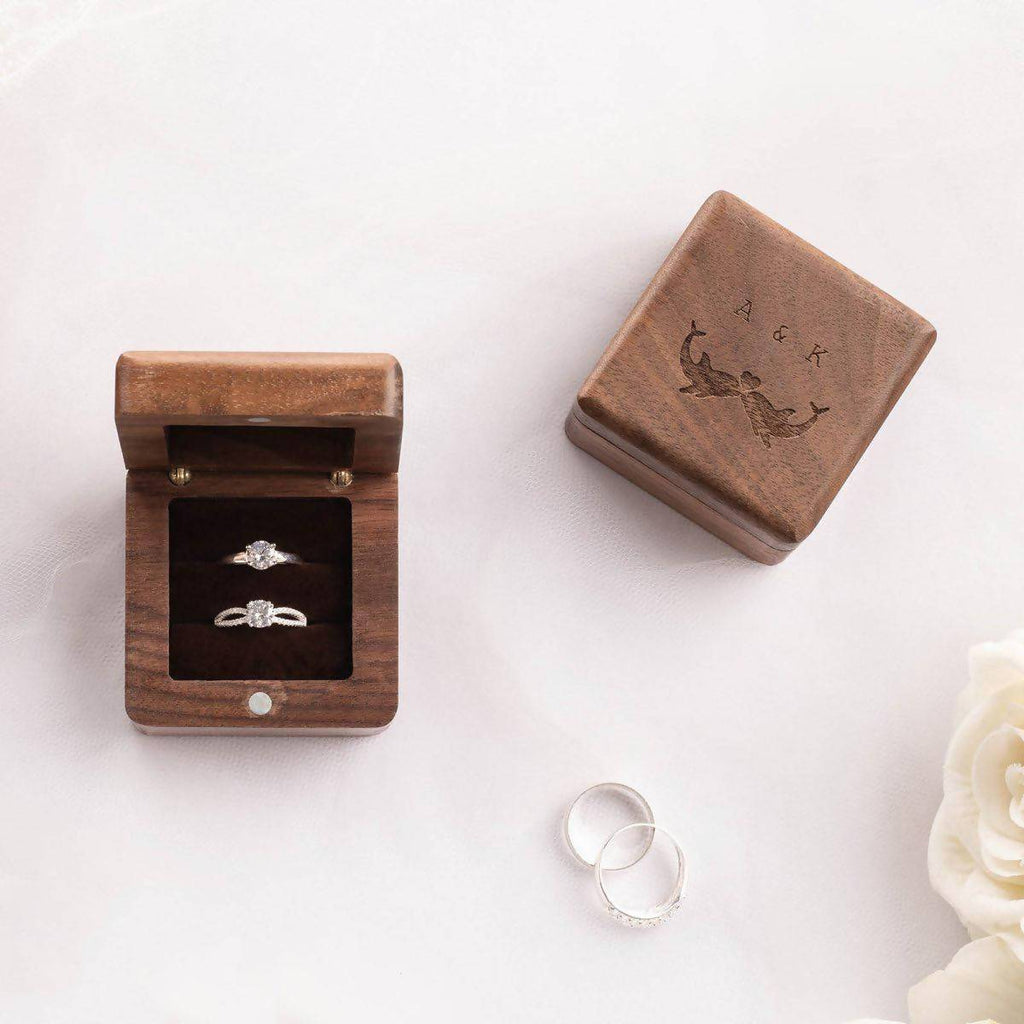 wooden ring box | custom ring box | wedding ring box(customizable) - T One  Woods Handicrafts