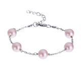 Kelvin Gems Fiji Pinky Swarovski Crystal Pearl Bracelet